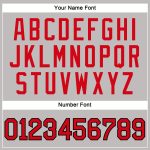 Personalized Custom Name Number Authentic Baseball Jersey Shirt - Gray Red-Black Rib-Knit Design Personalized Gray Red-Black