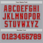 Custom Authentic Two Tone Baseball Jersey - Personalized Gray Red-Black with Name and Number Personalized Gray Red-Black