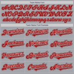 Custom Authentic Two Tone Baseball Jersey - Personalized Gray Red-Black with Name and Number Personalized Gray Red-Black