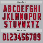 Custom Team Name and Number Hockey Jersey - Personalized Gray Red-Black Design Personalized Gray Red-Black Hockey Jersey