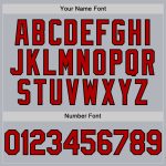Custom Authentic Baseball Jersey with Personalized Name and Number - Gray Red-Black Line Design Personalized Gray Red-Black