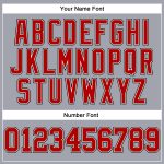 Custom Performance T-Shirt with Personalized Name and Number in Gray, Red, Black - Long Sleeve Team Apparel Personalized