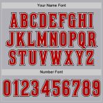 Personalized Gray Red Black Mesh Baseball Jersey - Authentic Throwback Style Personalized Gray Red-Black Mesh Authentic Throwback