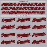 Custom Team Name and Number Personalized Gray Red-Black Mesh Baseball Jersey Authentic Throwback Personalized Gray Red-Black