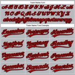 Custom Name Number Gray Red-Black Performance Golf Polo Shirt - Personalized Team Apparel Personalized Gray Red-Black Performance