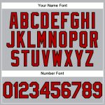 Custom Name Number Gray Red-Black Performance Golf Polo Shirt - Personalized Team Apparel Personalized Gray Red-Black Performance