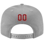 Custom Team Name Number Snapback Hat Adjustable Gray Red Black Stitched Personalized Gray Red-Black Stitched Adjustable Snapback