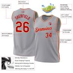 Custom Gray Red Cream Basketball Jersey - Authentic Throwback Style Personalized Gray Red-Cream Authentic Throwback Basketball