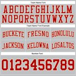 Custom Name & Number Personalized Basketball Shorts - Gray Red-Cream Authentic Throwback Style Personalized Gray Red-Cream