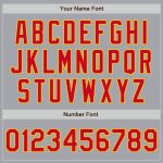Custom Team Name Number Varsity Letterman Jacket Gray Red Gold Bomber Full-Snap Personalized Design Personalized Gray Red-Gold