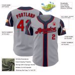 Custom Name and Number Baseball Jersey in Gray, Red, Navy - Personalized Authentic Team Jersey with Arm Shapes Personalized