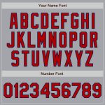 Custom Name and Number Baseball Jersey in Gray, Red, Navy - Personalized Authentic Team Jersey with Arm Shapes Personalized