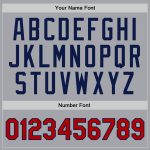 Personalized Red Navy Gray Authentic Basketball Jersey - Custom Throwback Jersey Personalized Gray Red-Navy Authentic Throwback