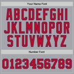 Custom Name and Number Personalized Basketball Jersey in Gray Red-Navy - Authentic Throwback Design Personalized Gray Red-Navy