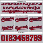 Custom Personalized Basketball Shorts with Team Name and Number - Gray Red-Navy Authentic Throwback Style Personalized Gray