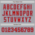Custom Two Tone Baseball Jersey - Personalized Gray Red-Navy with Team Name & Number Personalized Gray Red-Navy Authentic
