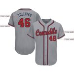 Custom Gray Red Navy Baseball Jersey for Men and Women Personalized Gray Red-Navy Baseball Jersey