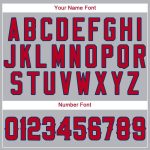 Custom Gray Red-Navy Baseball Jersey with Personalized Name and Number - Team Apparel Personalized Gray Red-Navy Baseball