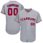 Custom Gray Red-Navy Baseball Jersey with Personalized Name and Number - Team Apparel Personalized Gray Red-Navy Baseball