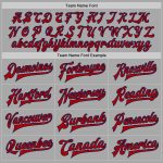 Custom Name and Number Two Tone Bomber Varsity Jacket in Gray Red-Navy - Personalized Full-Snap Letterman Jacket Personalized
