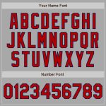 Custom Name and Number Two Tone Bomber Varsity Jacket in Gray Red-Navy - Personalized Full-Snap Letterman Jacket Personalized