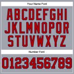 Custom Team Name Number Long Sleeve Performance T-Shirt Gray Red Navy Design Personalized Personalized Gray Red-Navy Long