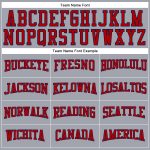 Custom Team Name Number Long Sleeve Performance T-Shirt Gray Red Navy Design Personalized Personalized Gray Red-Navy Long