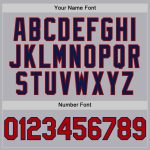 Custom Gray Red-Navy Mesh Baseball Jersey - Authentic Throwback Style Personalized Gray Red-Navy Mesh Authentic Throwback