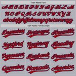 Personalized Softball Jersey Unisex Two-Button Gray Red-Navy Colorful Design Personalized Gray Red-Navy Two-Button Unisex