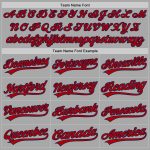 Custom Unisex Softball Jersey with Personalized Name and Number - Gray Red-Navy Two-Button Design Personalized Gray Red-Navy