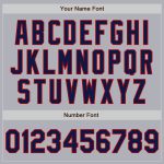Custom Name Number Unisex Softball Jersey Gray Red Pinstripe Navy Two-Button - Personalized Team Sportswear Personalized
