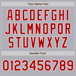 Custom Name and Number Unisex Softball Jersey - Gray Red Pinstripe Two-Button Design Personalized Gray Red Pinstripe White