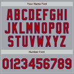 Custom Authentic Baseball Jersey with 3 Colors Arm Shapes - Personalized Gray Red-Royal Team Name and Number Personalized