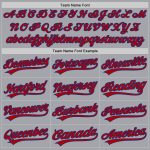 Authentic Personalized Baseball Jersey in Gray and Red-Royal Color сочетание Personalized Gray Red-Royal Authentic Baseball