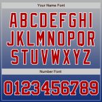 Custom Name Number Authentic Fade Baseball Jersey Red Gray Royal Fashion Personalized Gray Red-Royal Authentic Fade Fashion