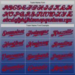 Custom Name Number Authentic Fade Baseball Jersey Red Gray Royal Fashion Personalized Gray Red-Royal Authentic Fade Fashion
