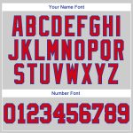 Custom Name and Number Gray Red-Royal Authentic Rib-Knit Baseball Jersey Shirt - Personalized Team Apparel Personalized Gray