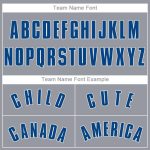 Custom Name and Number Personalized Baseball Jersey in Gray Red-Royal Personalized Gray Red-Royal Baseball Jersey Team Custom