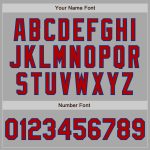 Personalized Varsity Letterman Jacket Gray Red-Royal Full-Snap Bomber for Men and Women Personalized Gray Red-Royal Bomber