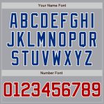 Custom Varsity Letterman Jacket with Name & Number - Personalized Gray Red-Royal Bomber Full-Snap Style Personalized Gray