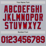Custom Name Number Authentic Baseball Jersey - Personalized Gray Red-Royal Line Team Jersey Personalized Gray Red-Royal Line