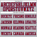 Custom Name Number Personalized Football Jersey Gray Red-Royal Mesh Authentic Team Apparel Personalized Gray Red-Royal Mesh
