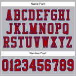 Custom Name Number Personalized Football Jersey Gray Red-Royal Mesh Authentic Team Apparel Personalized Gray Red-Royal Mesh