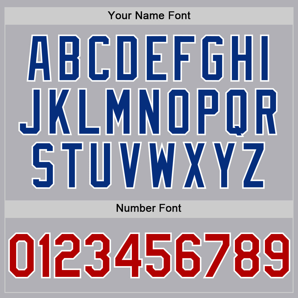 Personalized Gray Red-Royal Mesh Authentic Throwback Baseball Jersey Personalized Authentic Throwback Baseball Jersey Gray Red-Royal Mesh Design Personalized Gray Red-Royal Mesh Authentic Throwback - Image 5