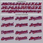 Custom Name and Number Personalized Baseball Jersey - Gray Red-Royal Mesh Authentic Throwback Design Personalized Gray Red-Royal