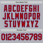 Personalized Two-Button Unisex Softball Jersey in Gray and Red-Royal Personalized Gray Red-Royal Two-Button Unisex Softball