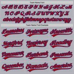Personalized Two-Button Unisex Softball Jersey in Gray and Red-Royal Personalized Gray Red-Royal Two-Button Unisex Softball