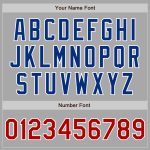 Custom Softball Jersey with Personalized Name & Number - Gray Red-Royal Two-Button Unisex Design Personalized Gray Red-Royal