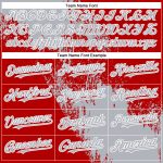 Custom Name and Number 3D Pattern Baseball Jersey in Gray Red-White Abstract Brush Stroke Design Personalized Gray Red-White