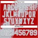 Custom Name and Number 3D Pattern Baseball Jersey in Gray Red-White Abstract Brush Stroke Design Personalized Gray Red-White